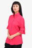 Escada Pink Puff Sleeve Button Up Size 42