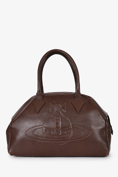 Vivienne Westwood ブラウンレザー バッグ Vivienne Westwood Brown Leather Bowler Bag – Mine & Yours