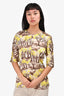 Marni Brown/Yellow Tree Printed Satin Top Size 38