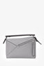 Loewe Grey Leather Puzzle Bag with Strap