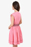 Prada Pink Embroidered Smocked Sleeveless Dress Size 42