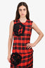 Simone Rocha Red/Black Plaid Flower Top Est. Size M