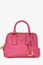 Prada Pink Mini Saffiano Vernice Promenade Tote with Strap