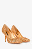 Louis Vuitton Gold Sequin Embellished Heels Size 35