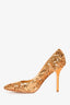 Louis Vuitton Gold Sequin Embellished Heels Size 35