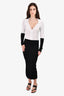 Remain Black/White V-Neck Collared Knit Dress Size 4