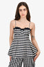 Rebecca Taylor Navy/White Gingham Top + Trousers Set Size 0