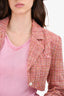 Lovers + Friends Pink Tweed Cropped Blazer Size XXS