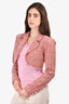 Lovers + Friends Pink Tweed Cropped Blazer Size XXS