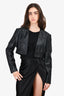 Lovers + Friends Black Faux Leather Fringe Cropped Jacket Size S