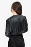 Lovers + Friends Black Faux Leather Fringe Cropped Jacket Size S