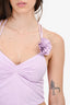 LeMarque Purple Rosette Halter Crop Top Size XS