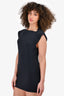 Rick Owens Navy Wool Cap Sleeve Mini Dress Size 40