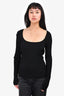 Veronica Beard Black Knit Scoop Neck Top Size S