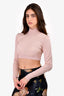 Fendi Pink Knit Long Sleeve Turtleneck Crop Top Size 38