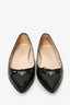 Prada Black Patent Leather Logo Pointed Flats Size 36