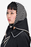 Toteme Black/Cream Printed Silk Square Scarf