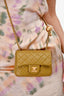 Pre-Loved Chanel™ 2022 Green Quilted Lambskin Mini Pearl Crush Flap Bag