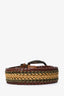 Gucci Brown Leather/Twine Braided Belt Size 85/34