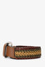 Gucci Brown Leather/Twine Braided Belt Size 85/34