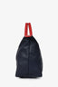 Longchamp Limited Edition Navy/Red Leather Removable Patchwork Bag with Strap