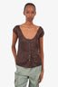 Burberry Brown Tie Back Sleeveless Top Size 6