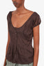 Burberry Brown Tie Back Sleeveless Top Size 6
