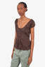 Burberry Brown Tie Back Sleeveless Top Size 6