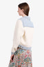 Maje Blue/Beige Denim Knitted Sleeve Jacket Size 38