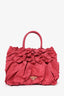 Prada Pink Nylon Ruched Top Handle