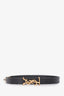 Saint Laurent Black Leather Cassandre Wrap Bracelet