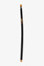 Saint Laurent Black Leather Cassandre Wrap Bracelet