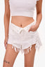 Alexander Wang White Distressed Embroidered Shorts Size 27