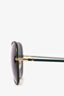 Pre-Loved Chanel™ Black/Green Leather Detail Sunglasses