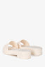 Valentino White Floral Embossed Rubber Heeled Slides Size 37
