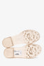 Valentino White Floral Embossed Rubber Heeled Slides Size 37