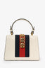 Gucci Cream Leather Mini Sylvie Web Chain Bag