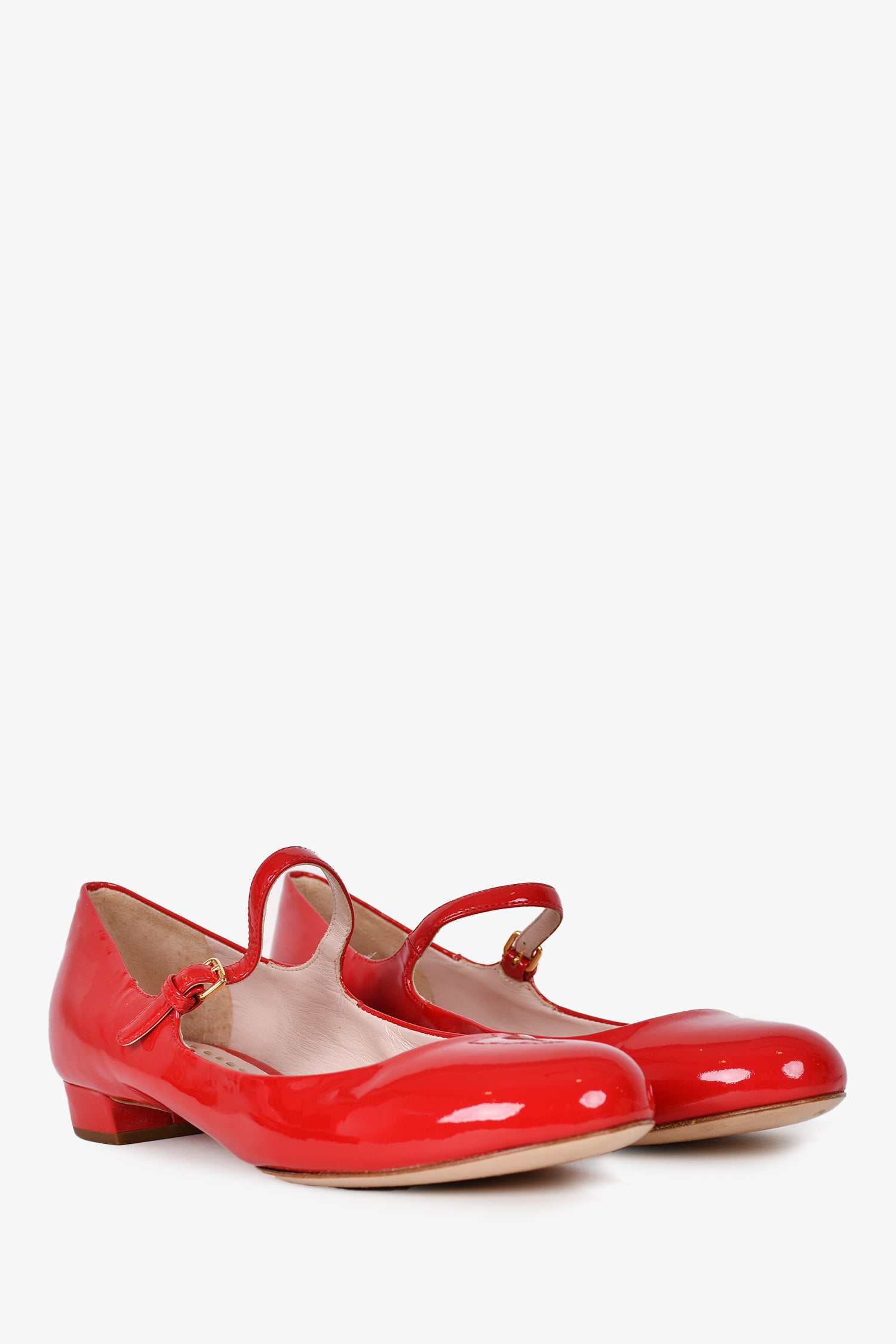 Miu Miu Red Patent Leather Mary Jane Flats Size 37.5 – Mine & Yours