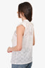 Oscar De La Renta White Eyelet Embroidered Sleeveless Button-Up Top Est. Size S