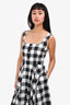 Dolce & Gabbana Black/White Gingham Button Front Dress Size 44
