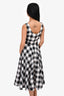 Dolce & Gabbana Black/White Gingham Button Front Dress Size 44