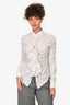 Givenchy White Ruffle Zip Front Top Size 42