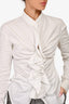 Givenchy White Ruffle Zip Front Top Size 42