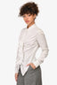 Givenchy White Ruffle Zip Front Top Size 42