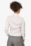 Givenchy White Ruffle Zip Front Top Size 42