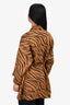 Faithfull The Brand Brown/Black Zebra Print Cardigan with Belt Size XS/S