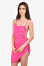 Jacquemus Pink Sleeveless Ruched Asymmetrical Dress Size 32