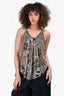 Isabel Marant Cream/Black Silk Sleeveless Top Size 36