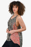 Isabel Marant Cream/Black Silk Sleeveless Top Size 36