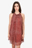 Isabel Marant Red/White Silk Printed Sleeveless Dress Size 34